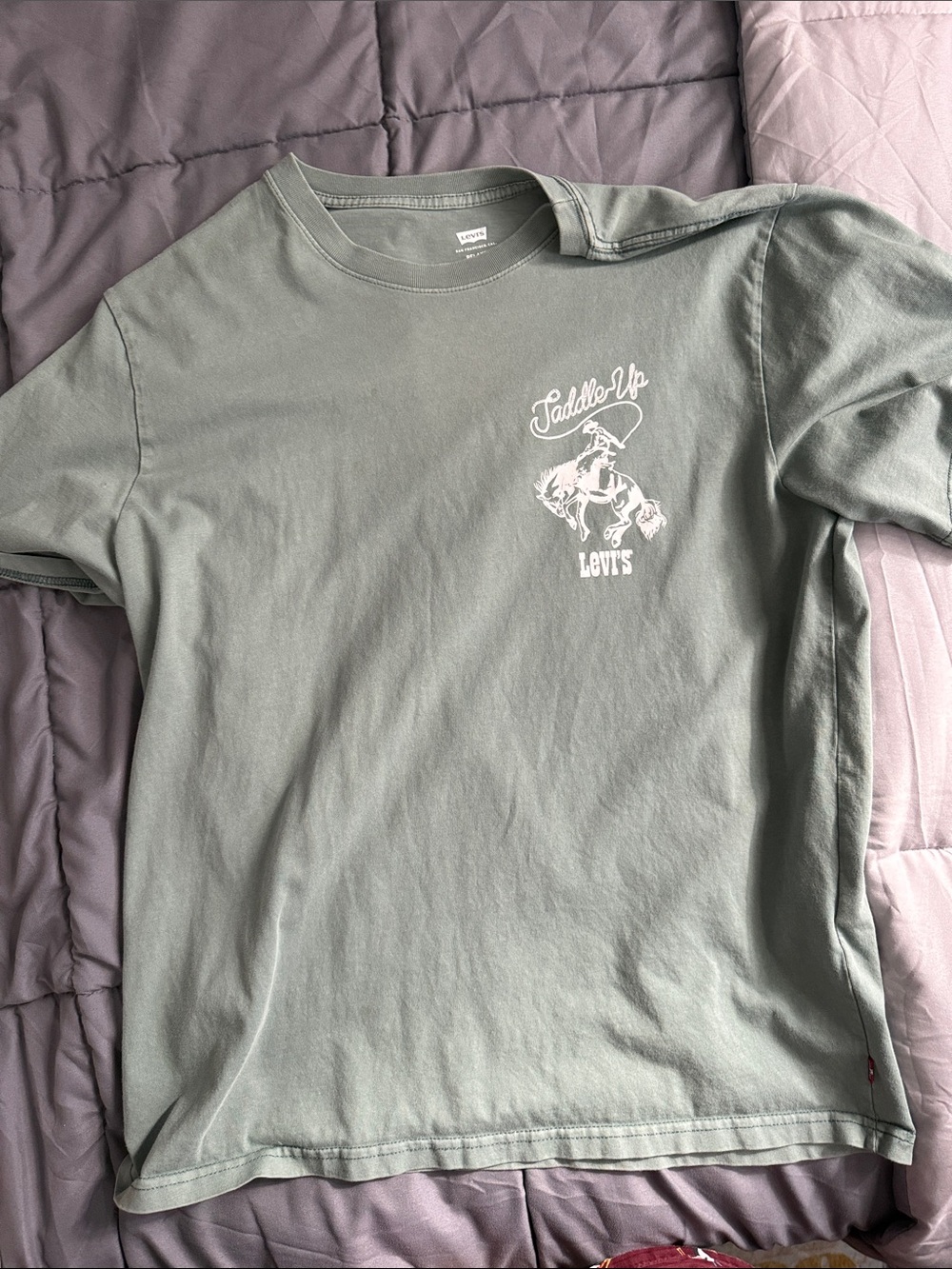 Levi's Sage Green 'Saddle Up' Graphic Short Sleeve Tee